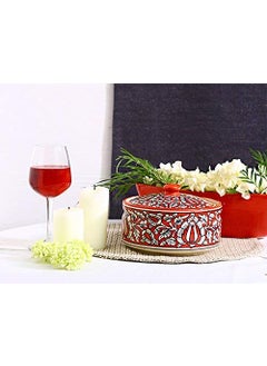 Caffeine Caffeine Ceramic Handmade Red Mughal Combo Dinner Set (Set of 10pcs)  - Image 3