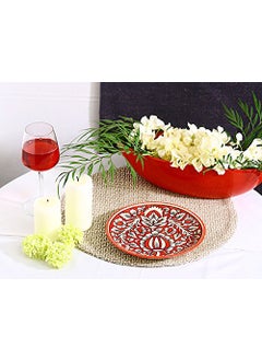 Caffeine Caffeine Ceramic Handmade Red Mughal Combo Dinner Set (Set of 10pcs)  - Image 4