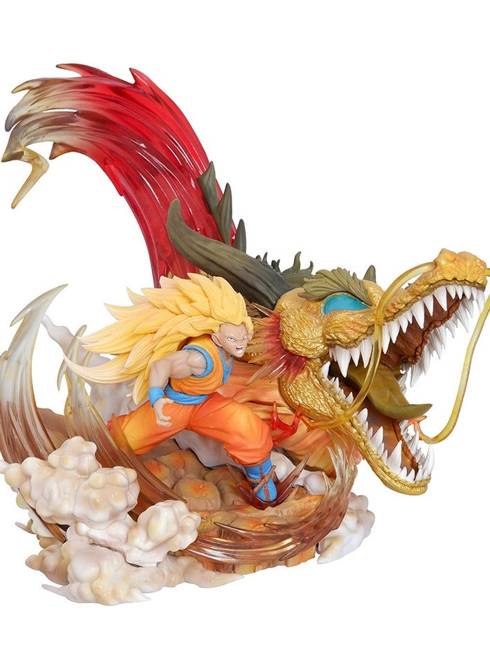 هالامودو دراغون بول سوبر سايان 3 جوكو دراغون قبضة انفجار شكل، مكتب قطعة مركزية وهدية عيد ميلاد 22 سم - Image 1