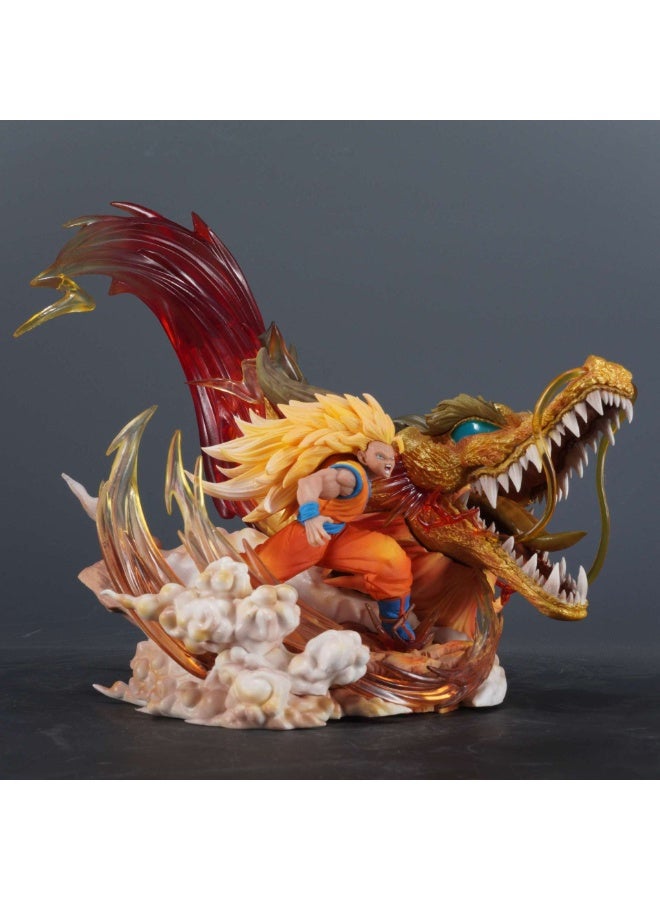 هالامودو دراغون بول سوبر سايان 3 جوكو دراغون قبضة انفجار شكل، مكتب قطعة مركزية وهدية عيد ميلاد 22 سم - Image 2