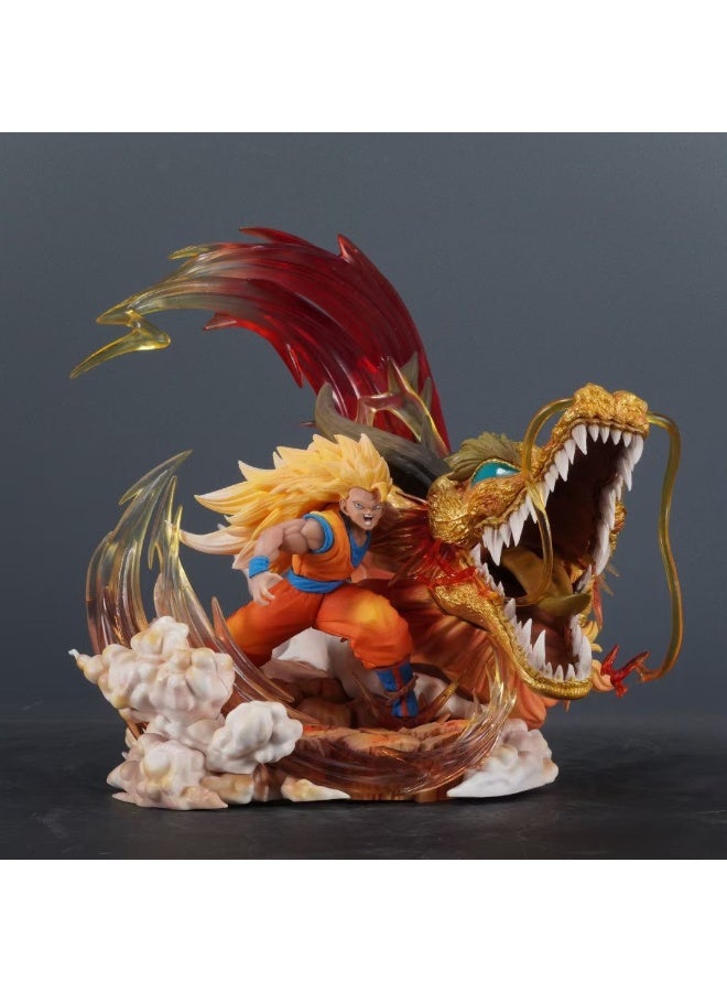 هالامودو دراغون بول سوبر سايان 3 جوكو دراغون قبضة انفجار شكل، مكتب قطعة مركزية وهدية عيد ميلاد 22 سم - Image 3