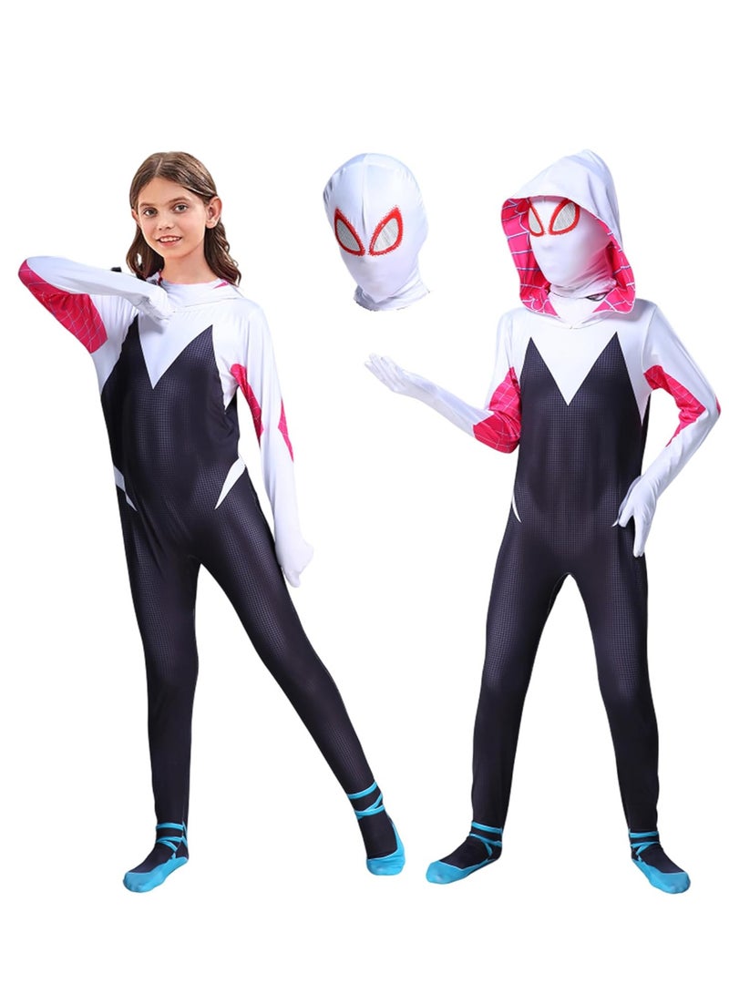 رات سو بدلة فتاة العنكبوت بدلة العنكبوت قفزات ليكرا مطبوعة ثلاثية الأبعاد مع قناع منفصل للحفلات - Image 1