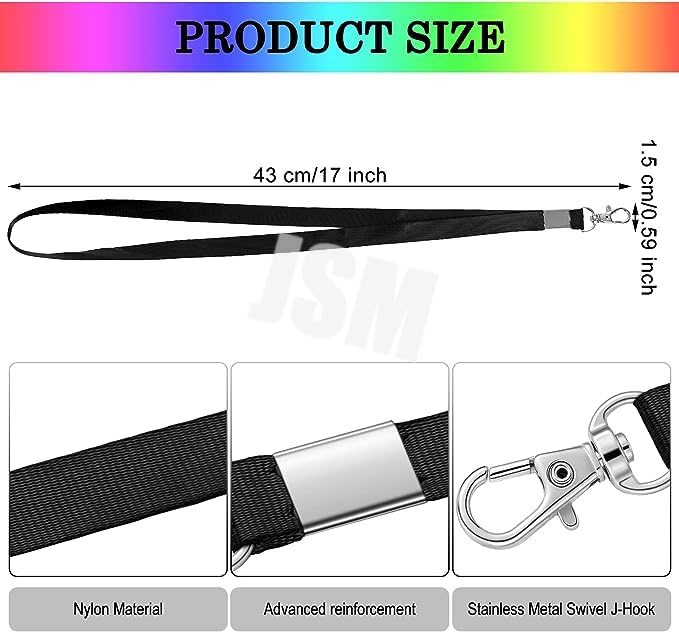 JSMSH JSMH 24mm or 1 inch Thick Lanyards with Badge Clip (Pack of 100, Royal Blue) - Image 2