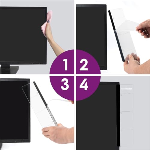 MDOZQ Office Desk Accessories 2pcs Monitor Memo Board Computer Message Board Office Supplies for Women Men Computer Sticky Note Holder with Functional Areas Home Office Accessories Office Must Haves - Image 4