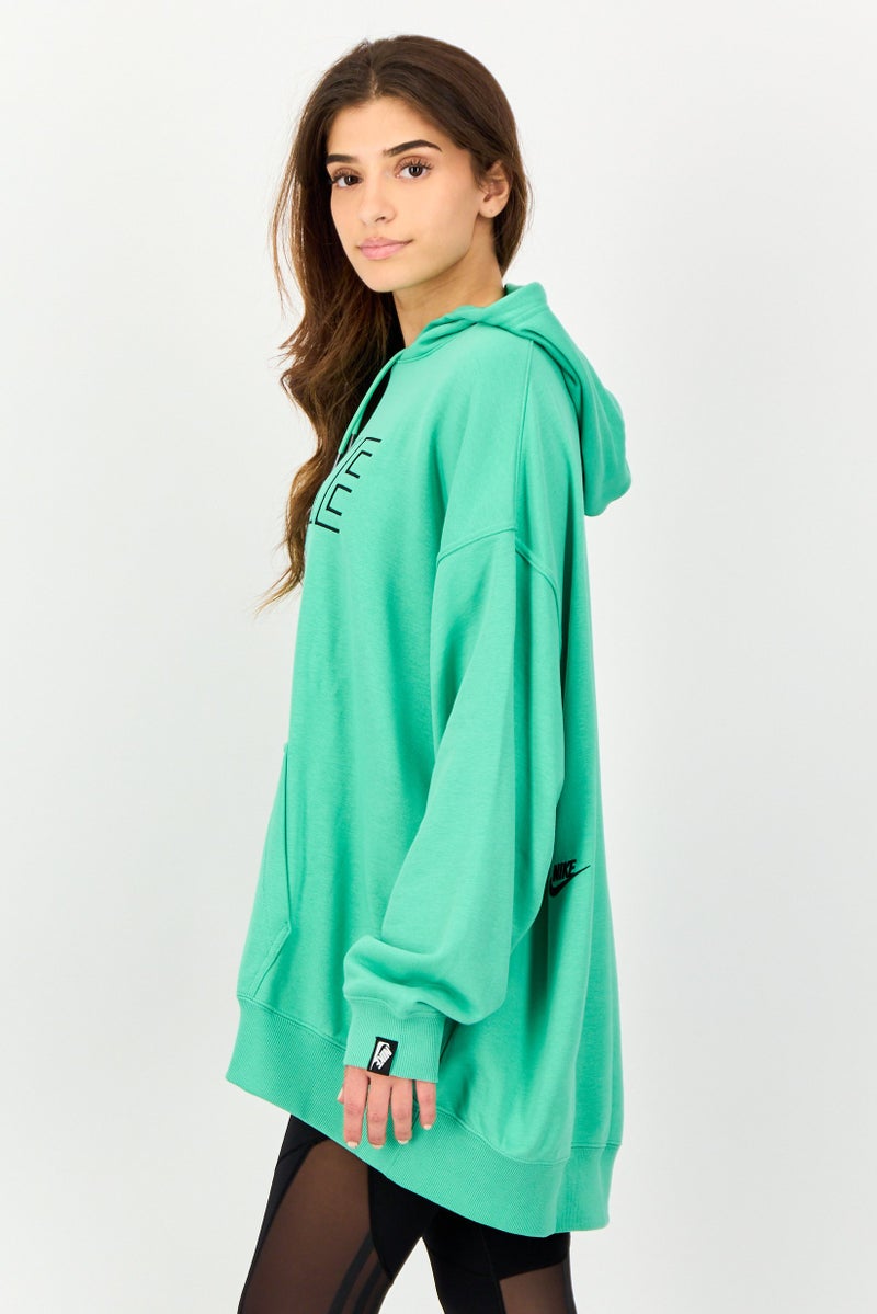 Nike Women Oversized Fit Long Sleeve Outdoor Hoodie, Green - Image 4