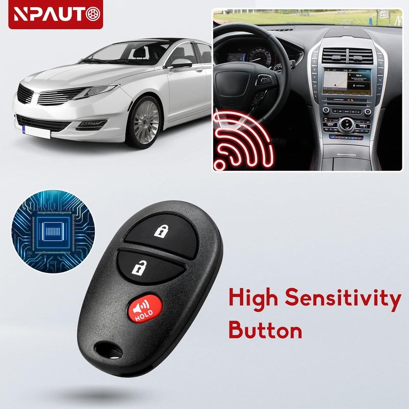 NPAUTO Key Fob Replacement Fits for Toyota Sienna 2004-2017, Tacoma 2005-2016, Tundra 2007-2017, Sequoia 2008-2017, Highlander 2008-2013, Keyless Entry Remote Control Car Key Fob, CGQ43VT20T - Image 5