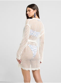 Ginger Crochet Beach Coverup Shirt  - Image 3