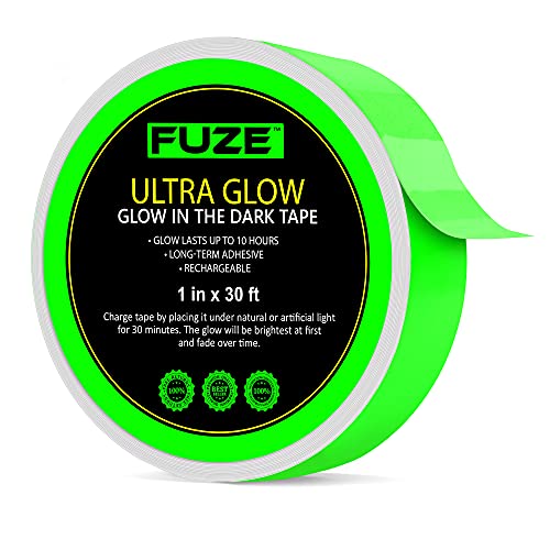 Lockport Glow in The Dark Tape - 30 Ft x 1 in - Bright - Rechargeable - Reflective - Glow Tape in The Dark - Halloween Decoration, Night Decorations, and Home Marking - Image 1