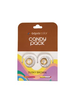 Aqualens contact lenses aquacolor dusky brown candy pack zero power colored lenses 2 lens box  - Image 1