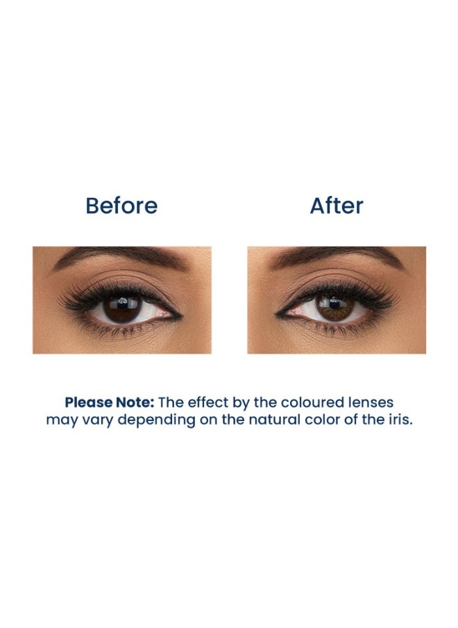 أكوالينس عدسات لاصقة أكوا كولور بني داكن عبوة حلوى عدسات ملونة زيرو باور علبة عدستين  - Image 3