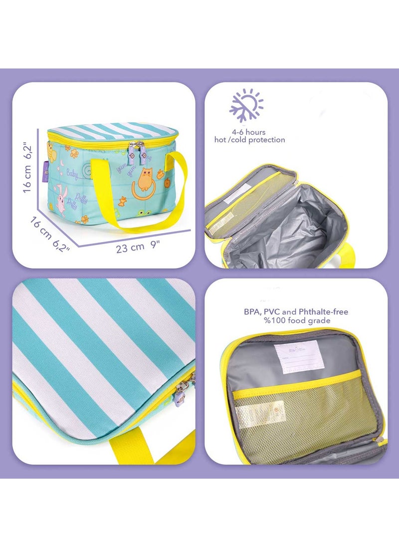 Milk & Moo Kids Lunch Bag, Insulated Lunch Bag For Kids, Lightweight, Cute Cooler Thermal Bag For Toddler Boys and Girls, Suitable For Pre-School, Kindergarten, Elementary Grade  - Image 4