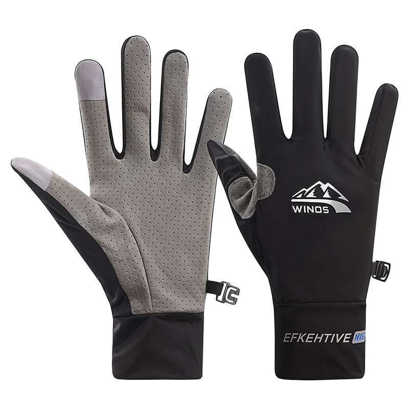 Proberos® Sun Proof Gloves for Women & Men, UPF50+ Summer Ice Silk Breathable Driving Full Screen Touch Design Riding Anti-Slip Palm Outdoor Casual Sport Full Finger Riding, Golfing, Working - L - Image 1