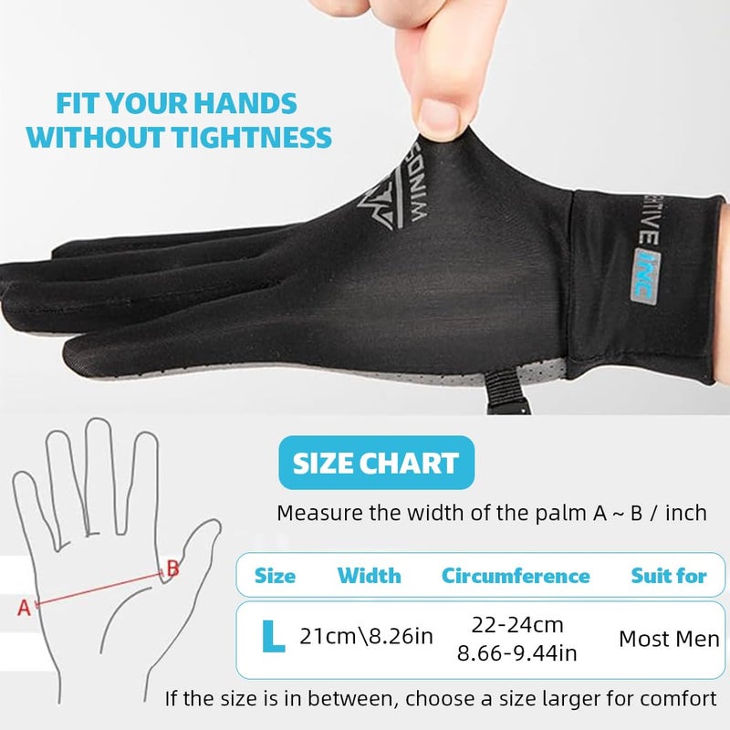 Proberos® Sun Proof Gloves for Women & Men, UPF50+ Summer Ice Silk Breathable Driving Full Screen Touch Design Riding Anti-Slip Palm Outdoor Casual Sport Full Finger Riding, Golfing, Working - L - Image 2