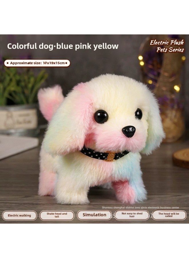 Electronic Pet Toy Dog Cat Interactive Intelligent Robot Pets Smart Puppy Kitten Playmate Automatic Feeder-Color:Colored Dog (Blue Pink Yellow)-Specifications:Naked  - Image 1