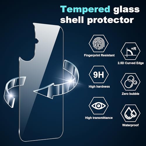 Fhyeugfy for iPhone 17 6.3 inch Screen Protector,[2+1 Pack] Back Screen Protector+Camera Lens Protector,Tempered Glass,Bubble-Free,Anti-Scratch - Image 4
