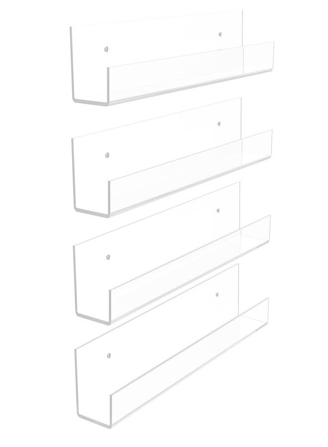 YFEEN Acrylic Wall Shelf -3 Size&2Color (Clear- 4P, 1.7X12 inches) - Image 1