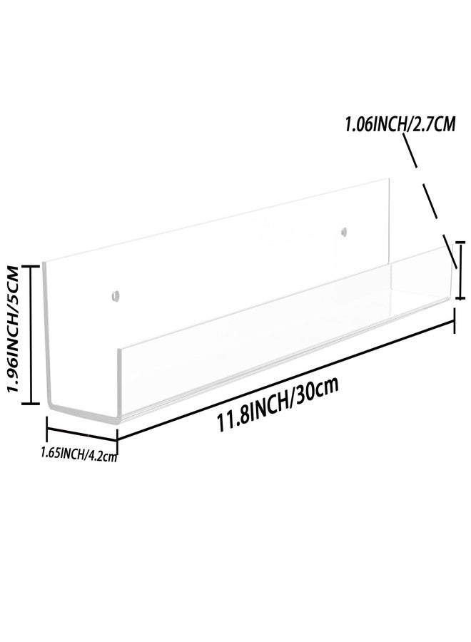 YFEEN Acrylic Wall Shelf -3 Size&2Color (Clear- 4P, 1.7X12 inches) - Image 2