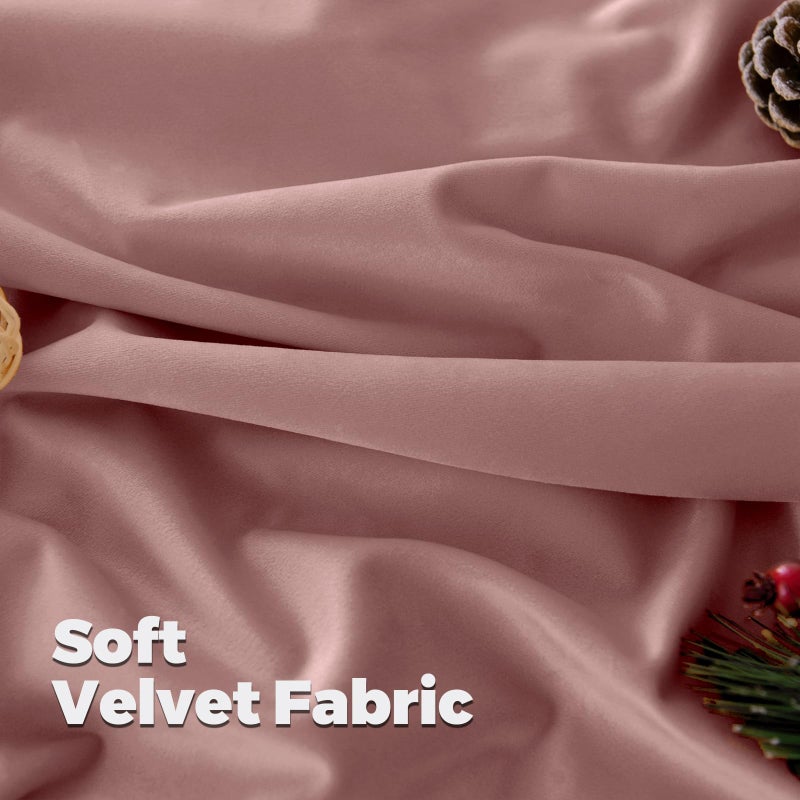 BGment Dusty Rose Pink Velvet Curtains 84 Inch for Bedroom, Thick Thermal Insulated Room Darkening Curtains Noise Reduce Back Tab and Rod Pocket Window Panels for Living Room, 2 Panels, 52 x 84 Inch - Image 5
