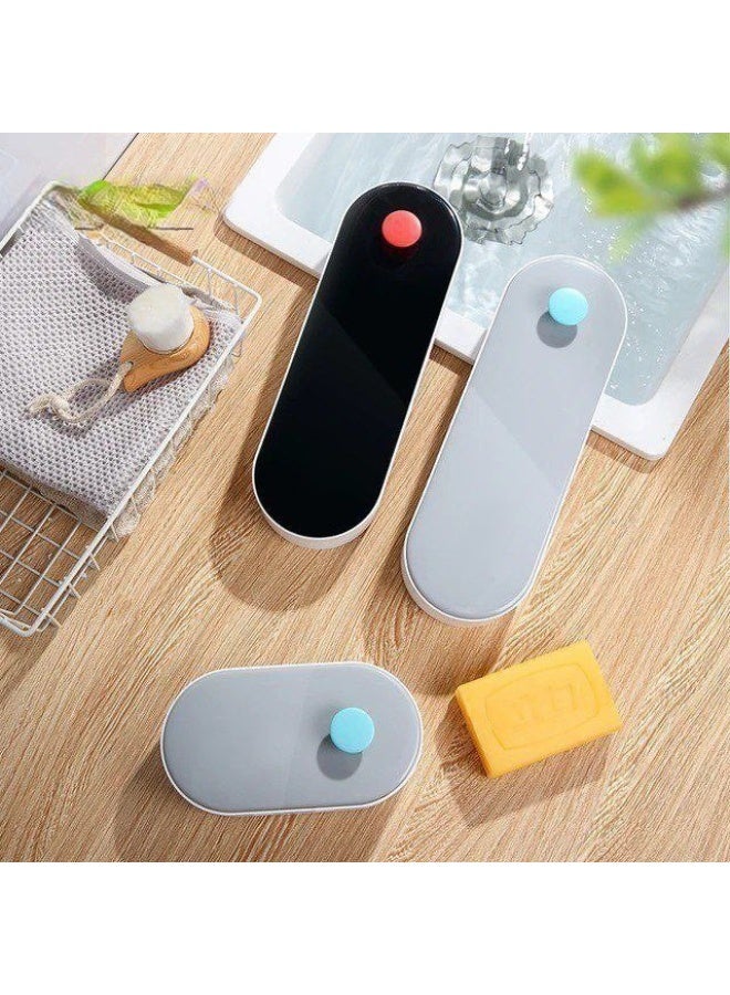 صبانه بلاستيك صبانه بغطاء محكم الغلق ومقبض  لاصق دبل فيس حجم صغير - Image 2