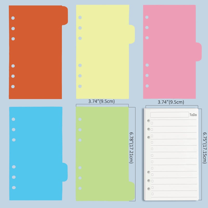 Harphia A6 6 Holes Binder Refill Set, 90 Sheets Todo List Planner Insert for 6 Holes Binder, with Paper Dividers,Ruler,Bags and Stickers, Planner Accessory Combo Set 005Da6Todo - Image 4