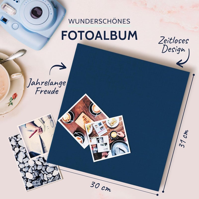 Goldbuch Summertime 31711 Photo Album, 30 x 31 cm, Photo Book with 100 White Pages & Glassine Dividers, Linen Photo Album, Memory Album, Light Blue - Image 2