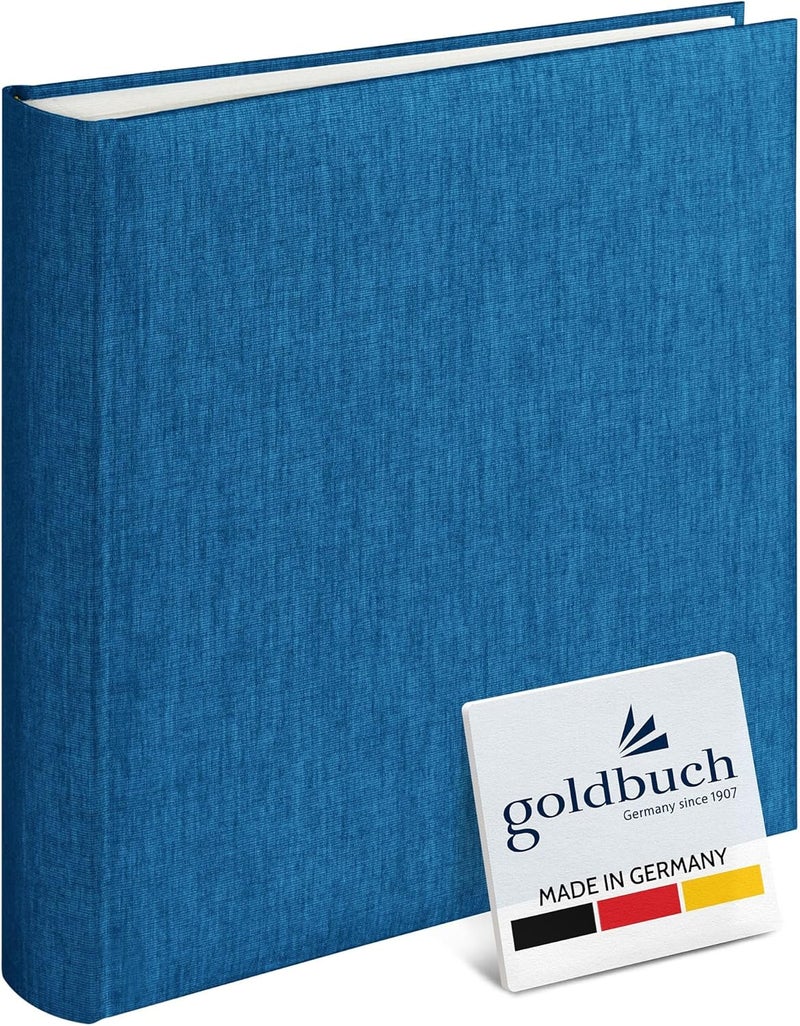 Goldbuch Summertime 31711 Photo Album, 30 x 31 cm, Photo Book with 100 White Pages & Glassine Dividers, Linen Photo Album, Memory Album, Light Blue - Image 1
