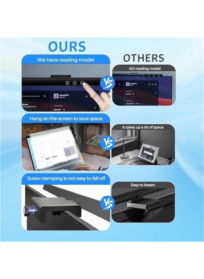 TRASSLE Monitor Light Bar, Computer Monitor Lamp Dimmable Screen Light Bar With Eye-Care Adjustable Brightness & 3 Color Temperature, USB Powered Screenbar for Desk Home Office Game  - Image 5