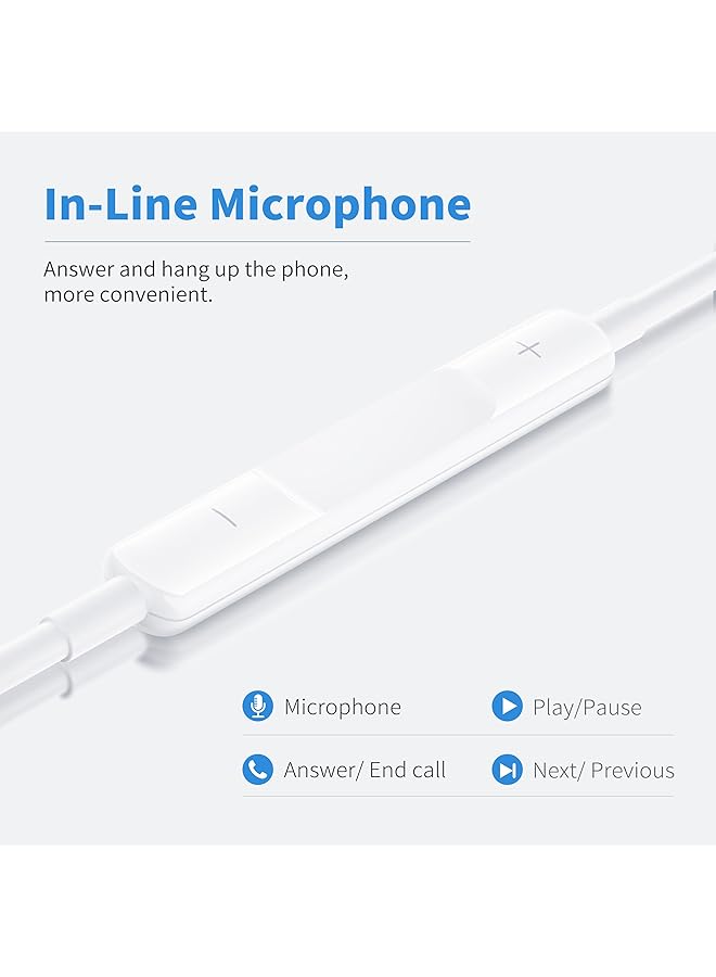 Earphones Usb C Headphones Type C Wired In Ear Earbuds With Microphone And Volume Control Earbuds Compatible With Huaweis P30/Pro/Samsungs S20 S21 Googles Pixel 3/4/5/4Xl/One Plus/One Plus 6T - Image 3