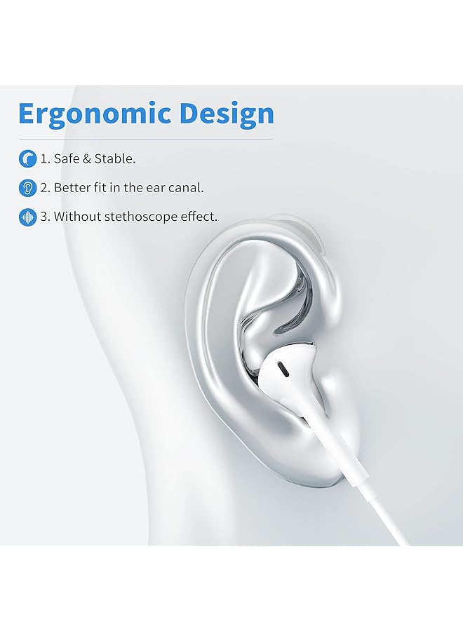 Earphones Usb C Headphones Type C Wired In Ear Earbuds With Microphone And Volume Control Earbuds Compatible With Huaweis P30/Pro/Samsungs S20 S21 Googles Pixel 3/4/5/4Xl/One Plus/One Plus 6T - Image 5