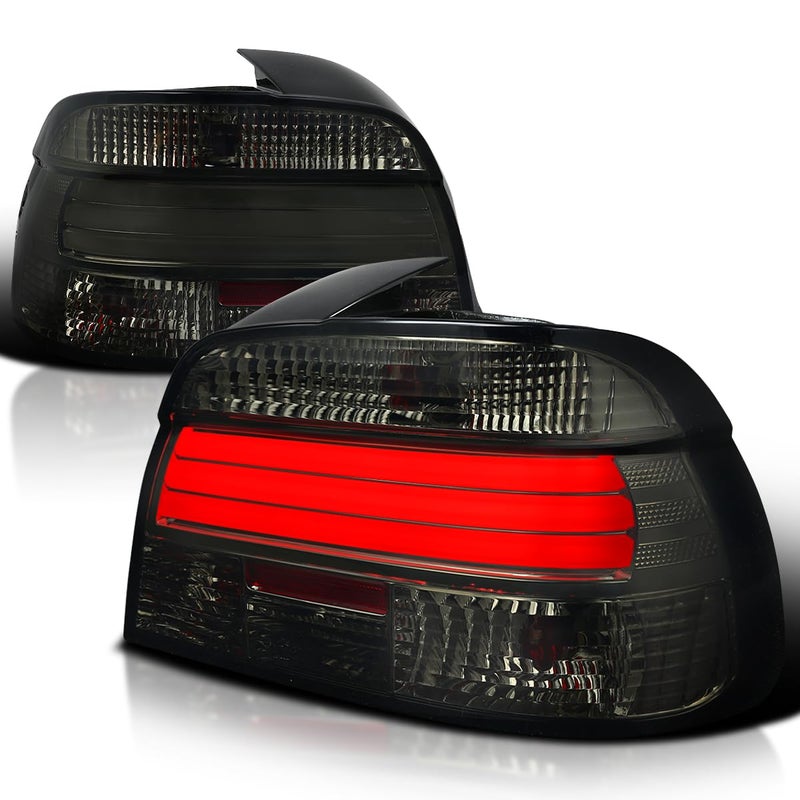 SPECD TUNING Smoke LED Bar Tail Lights Compatible with 20012003 BMW E39 5Series 4Door Sedan Left Right Pair Assembly