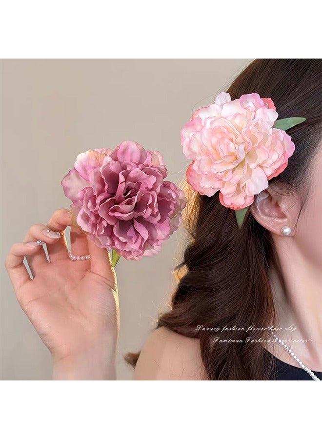 3 Pcs Hawaiian Flower Hair Clips, Rose Hair Clips Hair Barrettes, Hair Accessories for Vacation Beach Party (Colorful) - Image 4