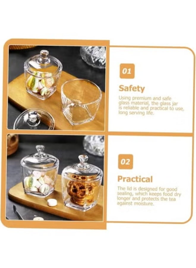 سكرية زجاجية شفافة بغطاء محكم، تصميم بسيط وأنيق للمطبخ، مناسبة لحفظ السكر والمكونات الصغيرة، مصنوعة من زجاج متين وسهل التنظيف للاستخدام اليومي - Image 3