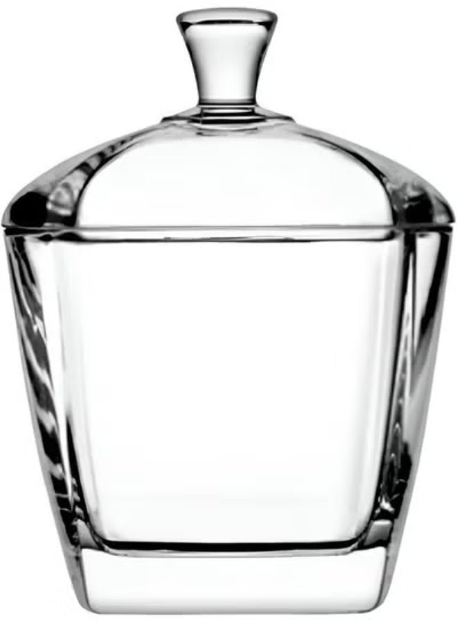 سكرية زجاجية شفافة بغطاء محكم، تصميم بسيط وأنيق للمطبخ، مناسبة لحفظ السكر والمكونات الصغيرة، مصنوعة من زجاج متين وسهل التنظيف للاستخدام اليومي - Image 1