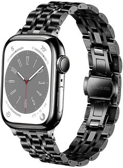 DEALELE DEALELE Strap Compatible with iWatch 38mm 42mm 40mm 44mm 41mm 45mm 49mm, 7-Rows Stainless Steel Metal Replacement Bands for Apple Watch Series 8/7 / 6/5 / 4/3 / SE/Ultra Women Men 
