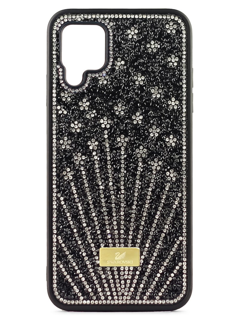 Case For Samsung Galaxy A12 Case Glitter Sparkle Diamond Crystal Bling Case with Bling Ultra Thin Lightweight Full Body Shockproof Anti-Scratch Protective Cover (Black)