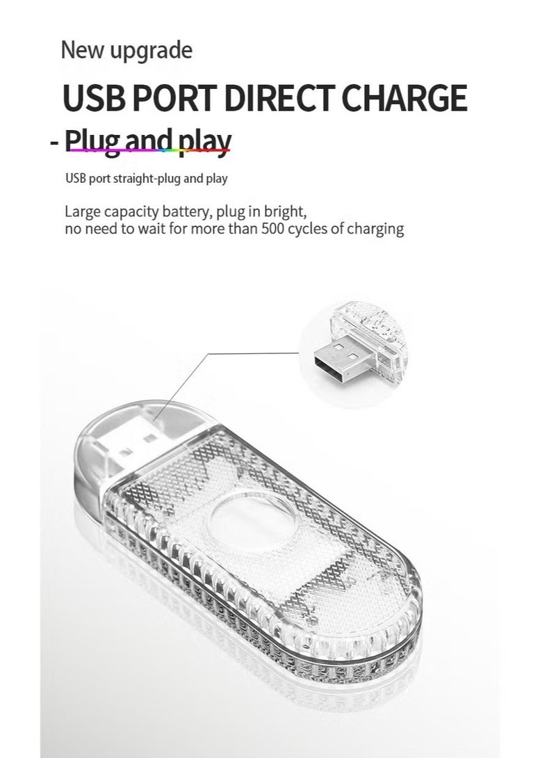 أوشن قطعتان من المصابيح اللاسلكية لأضواء السيارة الداخلية وأضواء السيارة الداخلية القابلة لإعادة الشحن أطقم الضوء المميزة لنيون السيارة تركيب مجاني لأضواء السيارة الداخلية المغناطيسية (2 قطع 7 ألوان) - Image 3