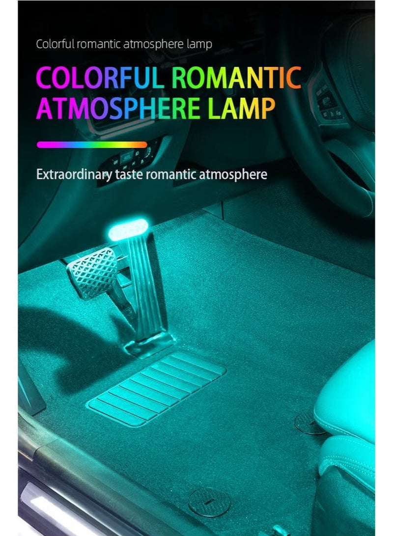أوشن قطعتان من المصابيح اللاسلكية لأضواء السيارة الداخلية وأضواء السيارة الداخلية القابلة لإعادة الشحن أطقم الضوء المميزة لنيون السيارة تركيب مجاني لأضواء السيارة الداخلية المغناطيسية (2 قطع 7 ألوان) - Image 5