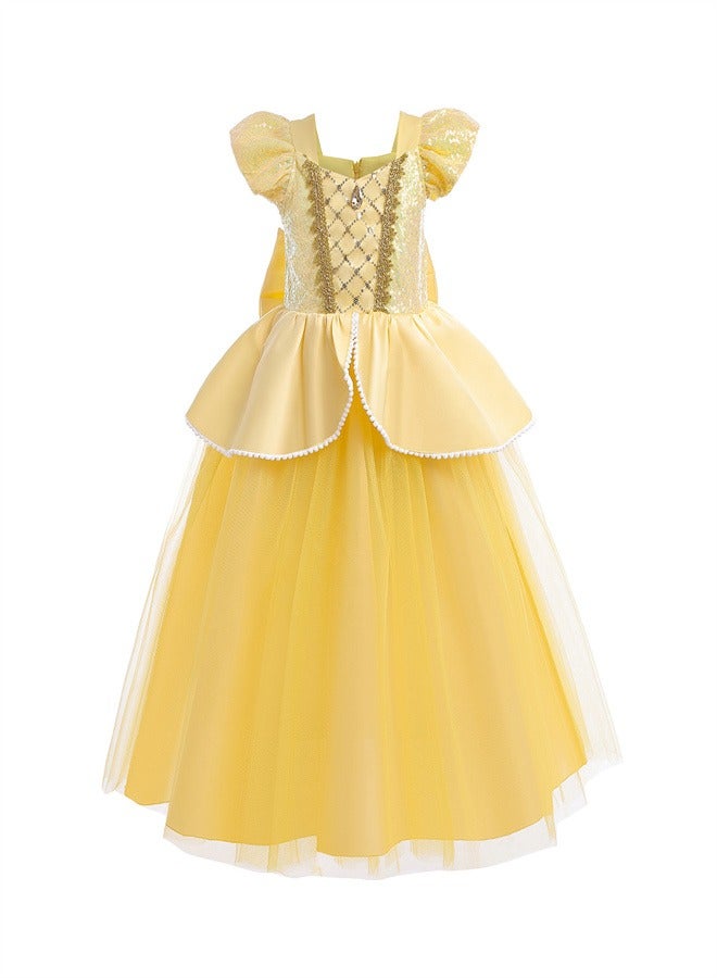 Loquat Sequin patchwork mesh puffy princess skirt  - Image 1