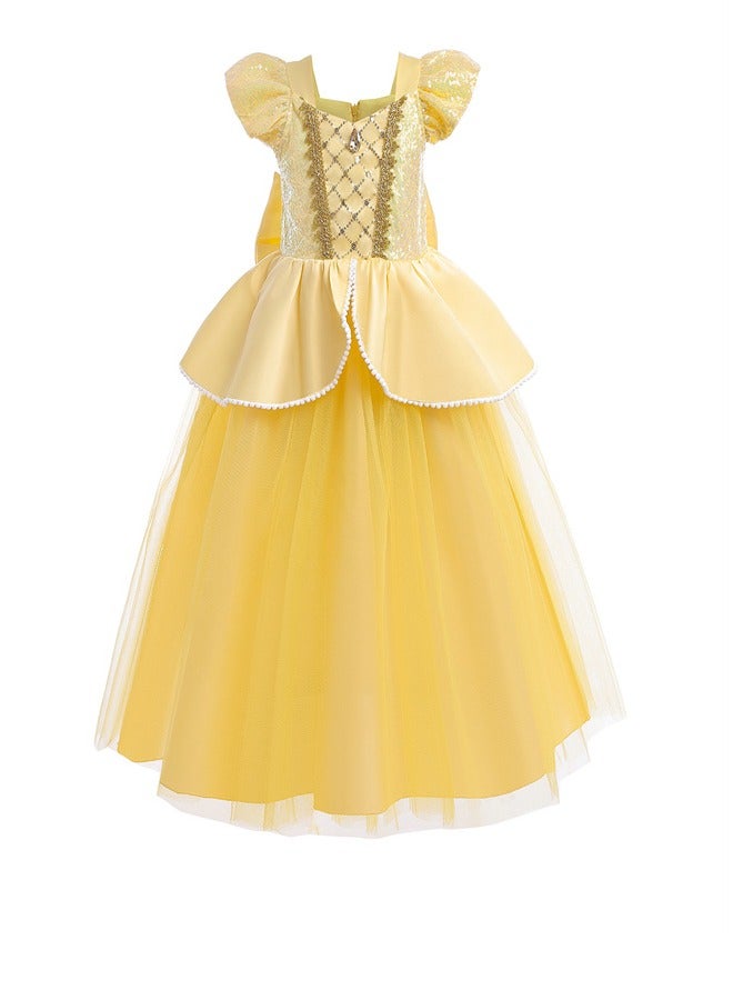 Loquat Sequin patchwork mesh puffy princess skirt  - Image 3