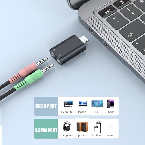 Pastall USB C to 3.5mm Audio Adapter - Type C to Aux Adapter for PS4/PS5/Headphones/Mac/Linux/Laptops/Desktop/Docking Stations - Image 2