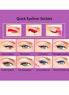 SYOSI Eyeliner Template Sticker, Eyeliner Stencil Stickers, 4 Kinds of Eyeliner Eyeshadow Makeup Template, Fox Eyeliner Template Artifact, Lazy Helper Card, Beginner Quick Eye Makeup Props (Purple,12 pcs)  - Image 3