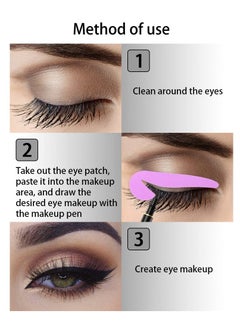 SYOSI Eyeliner Template Sticker, Eyeliner Stencil Stickers, 4 Kinds of Eyeliner Eyeshadow Makeup Template, Fox Eyeliner Template Artifact, Lazy Helper Card, Beginner Quick Eye Makeup Props (Purple,12 pcs)  - Image 2