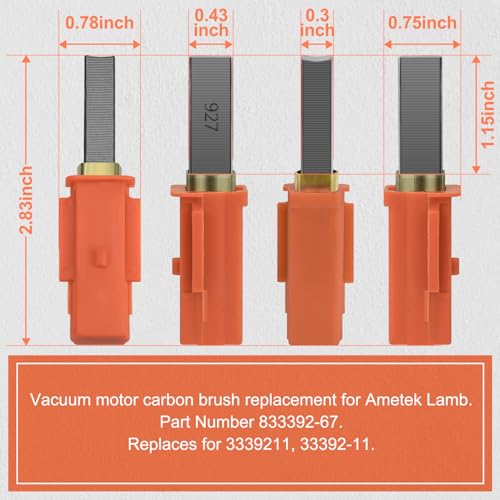 MaxLLTo 2 Pack Replacement 833392-67 3339211 33392-11 Carbon Brush for Ametek Lamb Motor 115923 115923-AA 115923-C 116392-03 116432-00 116471-00 116471-07 116471-13 116472 116472-00 116472-13 - Image 5