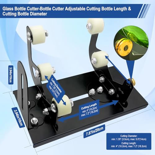 YDHFTYS Upgrade Glass Bottle Cutter, Glass Cutters Tools - Glass Cutter for Bottles, Adjustable Bottle, Cutter Cutting Diameter 1.3-5.5", Easy Glass Bottle Cutter kit for All Shapes (Round & Square Bottles) - Image 2