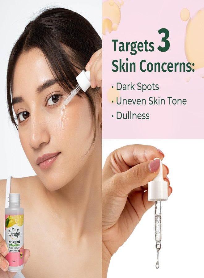 Pure Origin Korean Vitamin C Bright Boosting Face Serum | for Brighter, Glowing and soft skin | For women and men | For all skin type | 30mL - Image 2