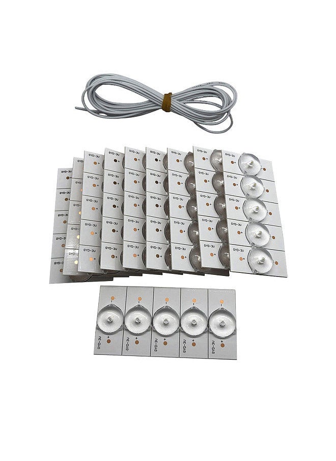 Generic - 50PCS 3V SMD Lamp Beads with Optical Lens Fliter for 32-65 LED TV Repair with 2M Wire Led Light Strip Parts Accessories - Image 1