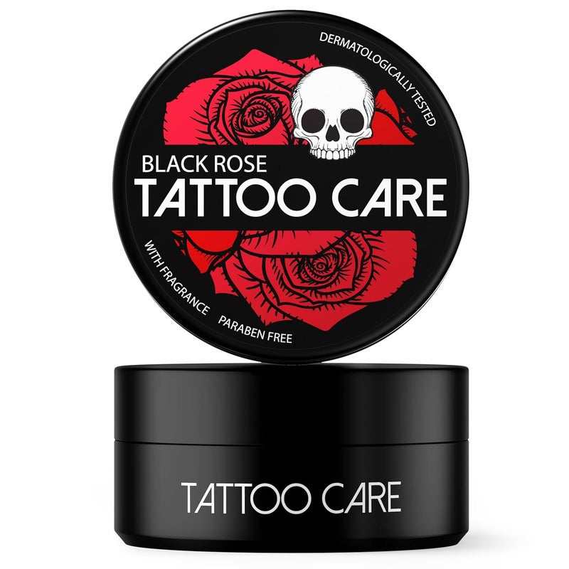 Tattoo Care Makra Black Rose – Aftercare & Brightener Ointment - for New & Older Tattoos – Protects and Deeply Moisturizes – Enhances Colors, Prevents Fading, Brings Back Shine - 1.2 Oz/35 g
