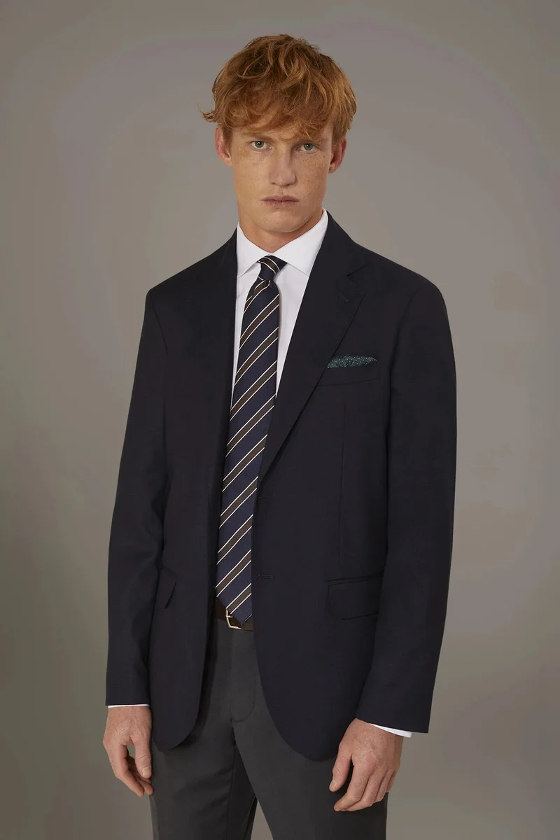 Single breasted jacket solid colour - Navy Blue