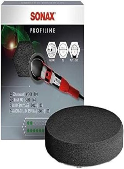 SONAX Foam Pad Soft 160 mm (Pack of 1)| Item No. 04932410 Super Soft Fine-Pore Sponge for Machine Finish Polishing of Varnishes