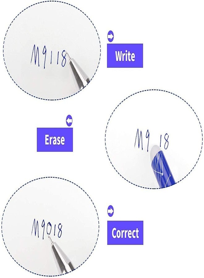 Like-It like it Blue Ink Erasable Gel Pen Set with attached Magic Wipe Eraser Gel Pen 0.35mm (Pack of 3 Pens) - Image 4